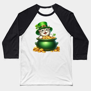 St Patricks Day American Shorthair Cat Baseball T-Shirt